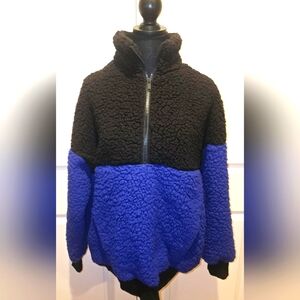 EXPRESS ONE ELEVEN Fleece Quarter Zip Up Color Block SZ sm